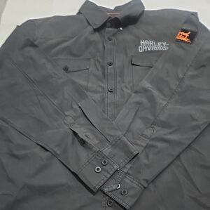 Harley-Davidson Gray Button-Up Shirt Sz XXL